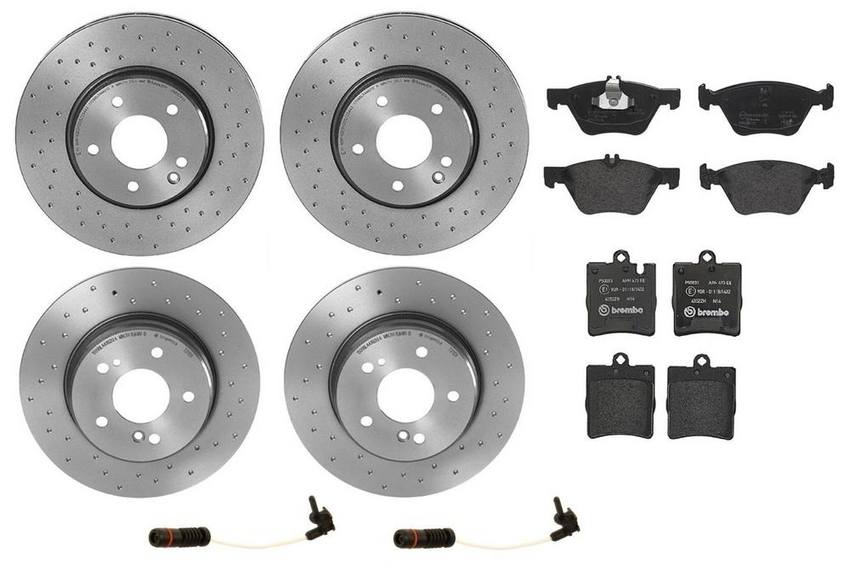 Brembo Brake Pads and Rotors Kit - Front and Rear (300mm/290mm) (Xtra) (Low-Met)